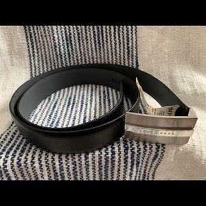 Hugo Boss black belt silver buckle 34 inches